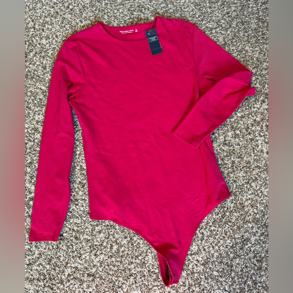 Abercrombie & Fitch Red Long Sleeve Bodysuit